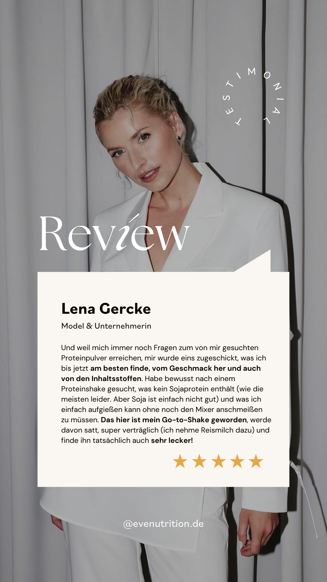 eve nutrition Kundenfeedback Lena Gercke